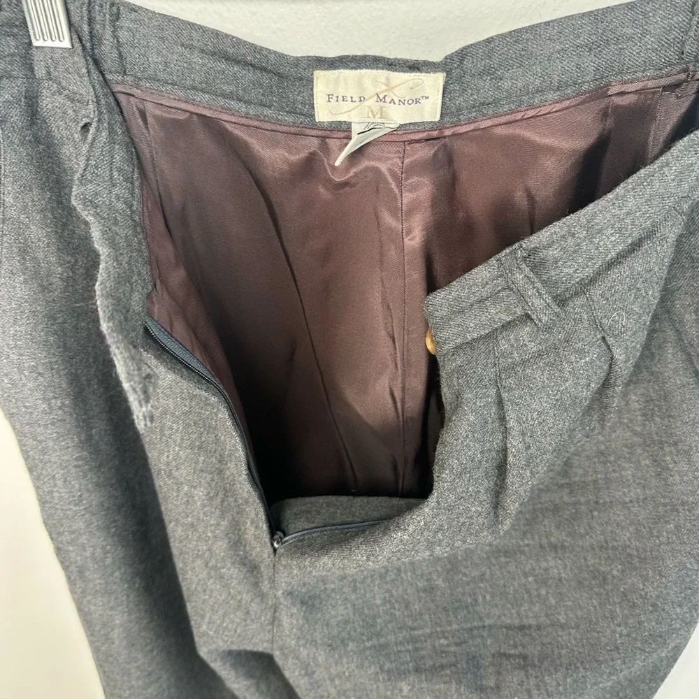 Women's Classic Wool Gray Pleated Trousers fully Lined Size 14